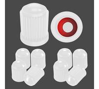 Pitlane Performance® Tapones de válvula - Pack de 10 | Tapas para válvulas de neumáticos compatibles con válvulas Schrader | para Coche, SUV, Moto, Bici, Caravana y más (Blanco)