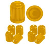 Pitlane Performance® Tapones de válvula - Pack de 10 | Tapas para válvulas de neumáticos compatibles con válvulas Schrader | para Coche, SUV, Moto, Bici, Caravana y más (Amarillo)