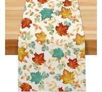PITMT Camino de Mesa Otoño, 40x180 cm Decoracion Otoño Caminos de Mesa Hoja de Arce para Hogar Fiesta Banquete Cocina Sala, Camino Mesa para Decoración Interior Vacaciones Fiesta