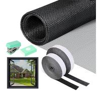 PITMT Mosquiteras para Ventanas, 100x200cm Tela Mosquitera Ventana Ajustable Sin Perforaciones, Malla Mosquitera Ventana con Cinta Adhesiva, Rollo Mosquitera Fibra de Vidrio de Insectos de Protección