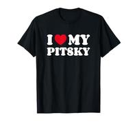 Pitskes Pitbull Husky Mix I Love My Pitsky Camiseta
