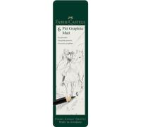 Lápices Grafito FABER-CASTELL Pitt Graphite Matt, Caja Metal x6 Piezas