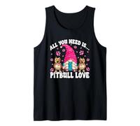 Pittie Mom GNOME Graphic All You Need Is Pitbull Love Camiseta sin Mangas