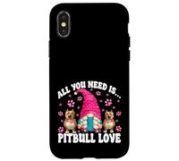 Pittie Mom GNOME Graphic All You Need Is Pitbull Love Carcasa para iPhone X/XS