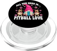 Pittie Mom GNOME Graphic All You Need Is Pitbull Love PopSockets PopGrip para MagSafe