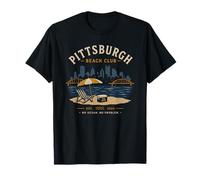 Pittsburgh Beach Club No Ocean No Problem Yinz PGH 412 Amor Camiseta