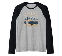 Pittsburgh Beach Club No Ocean No Problem Yinz PGH 412 Amor Camiseta Manga Raglan
