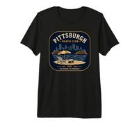 Pittsburgh Beach Club No Ocean No Problem Yinz PGH 412 Amor Camiseta Premium