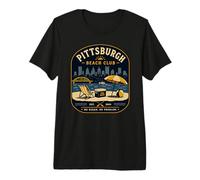 Pittsburgh Beach Club No Ocean No Problem Yinz PGH 412 Amor Camiseta Premium