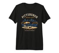 Pittsburgh Beach Club No Ocean No Problem Yinz PGH 412 Amor Camiseta Premium