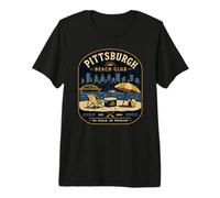 Pittsburgh Beach Club No Ocean No Problem Yinz PGH 412 Amor Camiseta Premium
