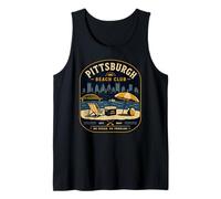 Pittsburgh Beach Club No Ocean No Problem Yinz PGH 412 Amor Camiseta sin Mangas
