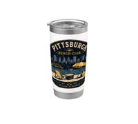 Pittsburgh Beach Club No Ocean No Problem Yinz PGH 412 Amor Vaso térmico de acero inoxidable de doble pared