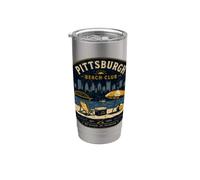 Pittsburgh Beach Club No Ocean No Problem Yinz PGH 412 Amor Vaso térmico de acero inoxidable de doble pared