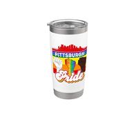 Pittsburgh Pennsylvania Pride Rainbow Gay Pride Flag LGBT Vaso térmico de acero inoxidable de doble pared