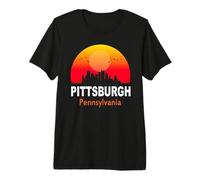 Pittsburgh Pennsylvania State USA Vintage Sunset City Camiseta Premium