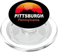 Pittsburgh Pennsylvania State USA Vintage Sunset City PopSockets PopGrip para MagSafe