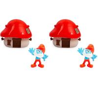 Pitufos - Casitas con figuras de Pitufos Sorpresa, 6 modelos de casitas diferentes para coleccionar, Lanza confeti cuando se abre, Figuritas de Pitufos de 5 cm, Para niños de 3 años, Famosa (PUF13000)