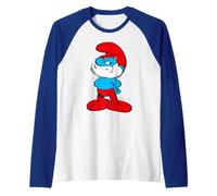Pitufos Gran Papa Sabio Viejo Inteligente Genio Pose Maestro Clásico Camiseta Manga Raglan
