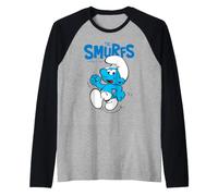 Pitufos Jokey Pitufo Happy Days Feeling Good Fun Friends Retro Camiseta Manga Raglan