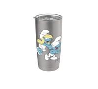 Pitufos Pitufina Broma Broma Risa Dibujos animados 80s 90s Clásico Vaso térmico de acero inoxidable de doble pared