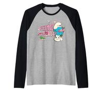 Pitufos Pitufina Día de San Valentín Sentirse Amado Corazón Clásico Camiseta Manga Raglan