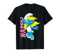Pitufos Pitufina Feliz Sonrisa Amigos De Dibujos Animados 80s 90s Clásico Camiseta