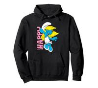 Pitufos Pitufina Feliz Sonrisa Amigos De Dibujos Animados 80s 90s Clásico Sudadera con Capucha