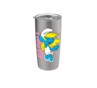 Pitufos Pitufina Feliz Sonrisa Amigos De Dibujos Animados 80s 90s Clásico Vaso térmico de acero inoxidable de doble pared