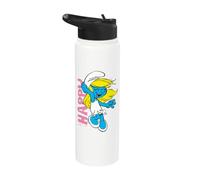 Pitufos Pitufina Feliz Sonrisa Amigos De Dibujos Animados Clásico 80s 90s Stainless Steel Insulated Water Bottle