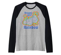 Pitufos Rainbow Dreams Happy Nap Sleepy Pitufo Daydream Retro Camiseta Manga Raglan