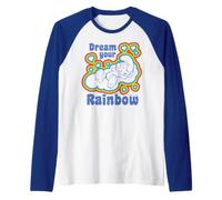 Pitufos Rainbow Dreams Happy Nap Sleepy Retro Pitufo Daydream Camiseta Manga Raglan