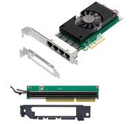 Pitxsgsia I225 chips 4 puertos 2.5G RJ45 adaptador de red PCIe X4 4 puertos 100/1000M/2500Mbp Gigabit Ethernet red LAN tarjeta NIC (B)