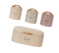 Pitycbo 4 Tarros de Azúcar, Café, Té Y Botellas Elegantes, Multiusos, para Mantener de Los Productos, Juego de Cajas de Pan para Cocina, Hogar, of