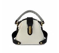 Pitycbo Bolso de Mano Mujer Bandolera Satchel Crossbody Cartera Compacta con Cierre Metálico Textura Semirrígida y Ribete Contrastado para Look Moderno, Black And White
