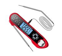 Pitycbo Digital para Carne con Sonda Inalámbrica Función Bluetooth y Alarma de Temperatura Doble Sonda Plegable de Acero Lectura y