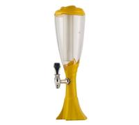Pitycbo Dispensador de Bebidas Dispensador de Cerveza Torre de Cerveza Barril de Mesa con Grifo y Tapa Diseño de Reloj de Arena Depósito Alto Estable PC 1.5 L, Array, Amarillo, 1.5L