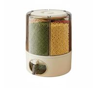 Pitycbo Dispensador de Granos Contenedor de Cereales Organizador de Cocina Almacenamiento de Arroz Racionador con Botón PP Transparente Sellado Anticontacto, Cream, L