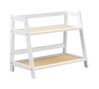 Pitycbo Estante de Mesa Soporte de Bambú de Doble Piso para Organización de Tazas Plantas Condimentos Adecuado para Cocina Salón Estudio, White S, tal como se describe