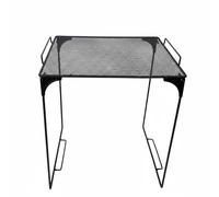 Pitycbo Estante Plegable de Almacenamiento Estantería Organizador Repisa Expositor Rejilla Metálica Apilable Espacio Vertical y Mantiene Orden Adecuado para Mesa Mostrador Escaparate de, Negro