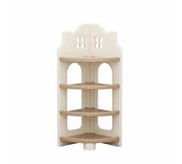 Pitycbo Estantería Infantil Giratoria Librería Mueble Organizador Estante para Cuentos con Frontales por Altura Paneles Gruesos y Acceso por Todos los Lados, Beige Café