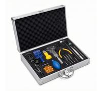 Pitycbo Kit de Reparación de Relojes con Maletín de Aluminio Herramientas de Servicio Lupa Soplador y Pinzas Organización Segura y Transporte Fácil Adecuado para Hogar Taller Servicio