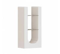 Pitycbo Mesa Auxiliar Plegable Mesa Lateral de Noche Estantería Papel Tratado con Look Contemporáneo y Cuerpo Reversible en U para Varios Usos Adecuada para, Blanco, 43-31-90cm