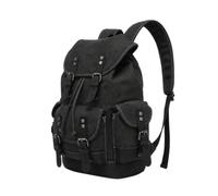 Pitycbo Mochila Impermeable de Viaje Mochila Bolsa con Diseño Tipo Rucksack Lona Sólida y Frontal Organizador con Bolsillos Adecuada para Oficina Metro Rutas Escapadas, Array, Negro