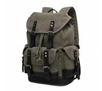 Pitycbo Mochila Impermeable de Viaje Mochila Bolsa con Diseño Tipo Rucksack Lona Sólida y Frontal Organizador con Bolsillos Adecuada para Oficina Metro Rutas Escapadas, Array, Verde
