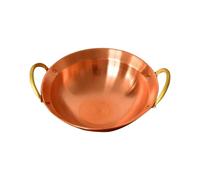 Pitycbo Olla Caliente de Cobre, Wok, Sartén China Multifuncional Fácil de Limpiar, Ideal para Cocinar en Casa, Acampar Y Reuniones Familiares, 30 Centimetros