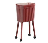 Pitycbo Papelera de Prensa con Ruedas, Multifuncional, de Gran Capacidad, para Dormitorios Y Oficinas en Casa, Rojo