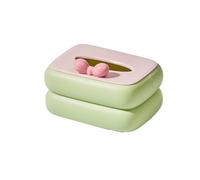 Pitycbo Porta Pañuelos de Papel Dispensador Caja Organizador Soporte con de Elevación y Carga Sencilla Plástico PP Resistente Adecuado para Salón Tocador, Verde Fresco