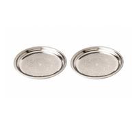 Pitycbo Posavasos Plateado Redondo Platillo Salvamanteles Soporte Fabricado en Acero Inoxidable con Superficie Espejo y Borde Elevado Evita Humedad y en, Style to 1