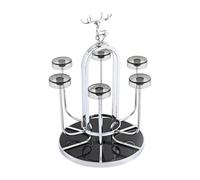 Pitycbo Soporte para Secado de Tazas Almacenaje para Tazas de Té Portavasos para Encimera Y Escurridor con Base Rotatoria para Exhibir Y Organizar Adecuado, Plata con Alce, tal como se describe